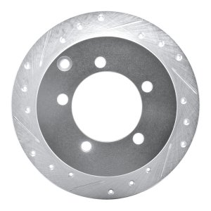 Mitsubishi Diamante Brake Rotor (1) - Rear Left - R1 Concepts - Drilled & Slotted - Silver - `97-`04
